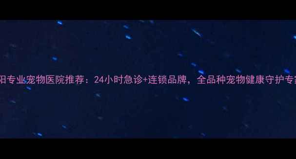 图片 沈阳专业宠物医院推荐：24小时急诊+连锁品牌，全品种宠物健康守护专家1