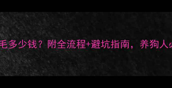 图片 泰迪剃毛多少钱？附全流程+避坑指南，养狗人必看！2