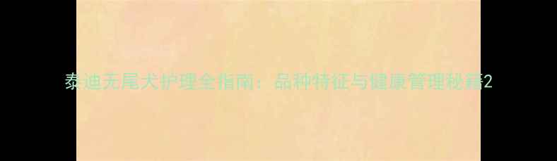 图片 泰迪无尾犬护理全指南：品种特征与健康管理秘籍2