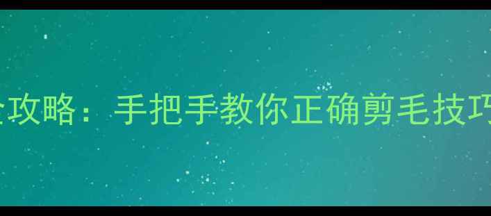 图片 泰迪犬修剪全攻略：手把手教你正确剪毛技巧与造型指南2