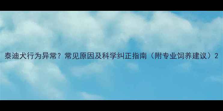 图片 泰迪犬行为异常？常见原因及科学纠正指南（附专业饲养建议）2