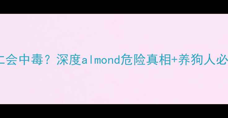 图片 泰迪狗吃杏仁会中毒？深度almond危险真相+养狗人必看急救指南2