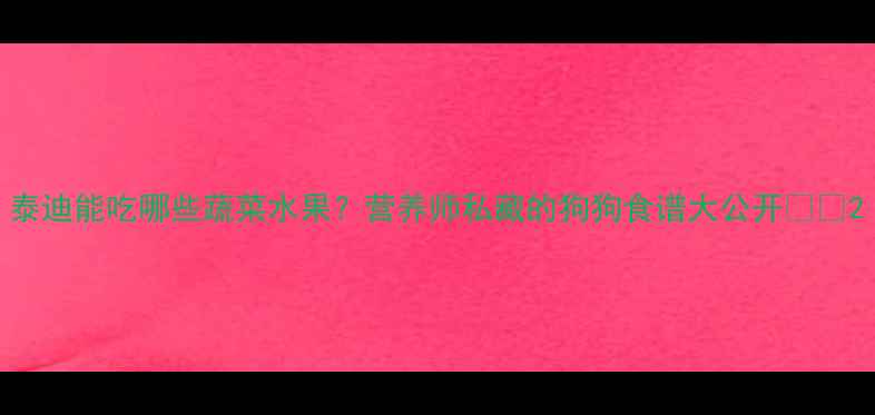 图片 泰迪能吃哪些蔬菜水果？营养师私藏的狗狗食谱大公开🍓🥦2