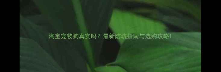 图片 淘宝宠物狗真实吗？最新防坑指南与选购攻略1
