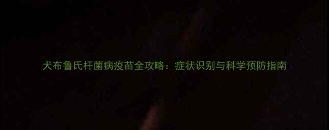 图片 犬布鲁氏杆菌病疫苗全攻略：症状识别与科学预防指南