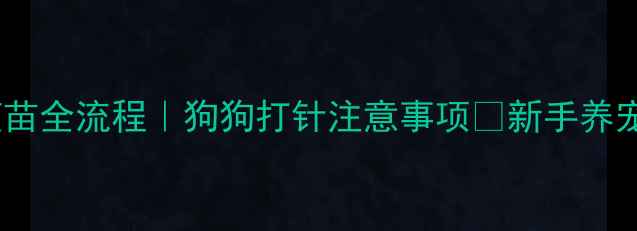 图片 狂犬疫苗全流程｜狗狗打针注意事项💉新手养宠必看1