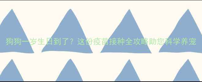 图片 狗狗一岁生日到了？这份疫苗接种全攻略助您科学养宠