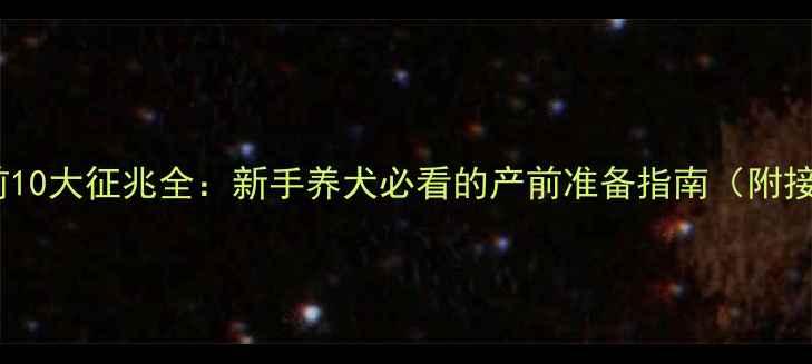 图片 狗狗临产前10大征兆全：新手养犬必看的产前准备指南（附接生视频）2