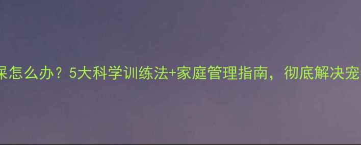 图片 狗狗在家拉屎怎么办？5大科学训练法+家庭管理指南，彻底解决宠物如厕问题2