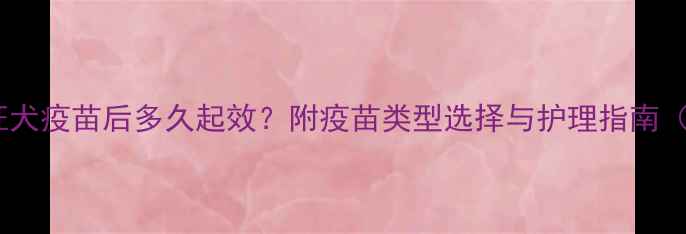 图片 狗狗接种狂犬疫苗后多久起效？附疫苗类型选择与护理指南（最新版）1