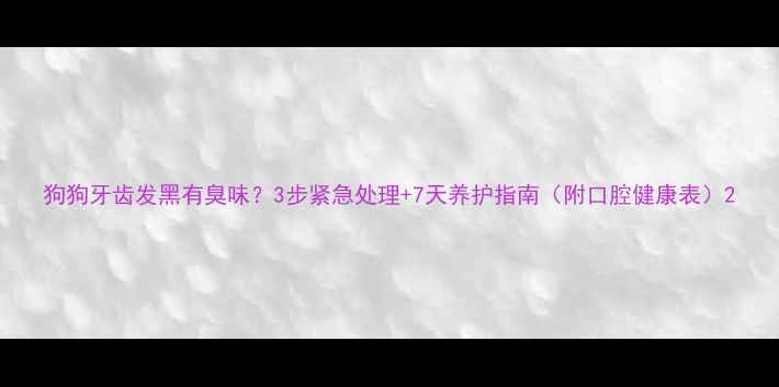 图片 狗狗牙齿发黑有臭味？3步紧急处理+7天养护指南（附口腔健康表）2