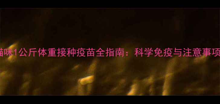 图片 猫咪1公斤体重接种疫苗全指南：科学免疫与注意事项2