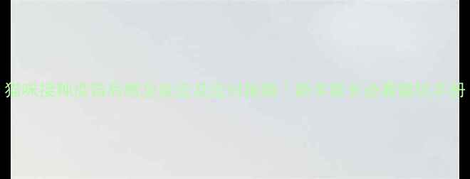 图片 猫咪接种疫苗后常见反应及应对指南｜新手家长必看避坑手册