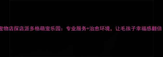 图片 盐城宠物店探店派多格萌宠乐园：专业服务+治愈环境，让毛孩子幸福感翻倍！🐾2