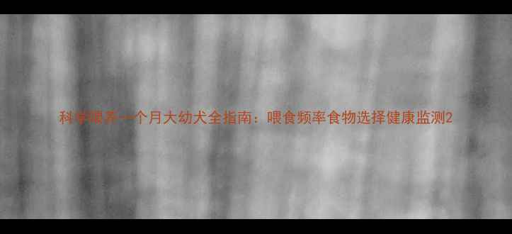 图片 科学喂养一个月大幼犬全指南：喂食频率食物选择健康监测2