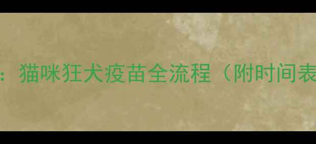 图片 科学接种指南：猫咪狂犬疫苗全流程（附时间表与注意事项）