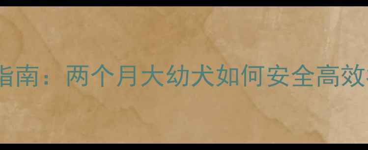 图片 科学补钙指南：两个月大幼犬如何安全高效补充钙质1