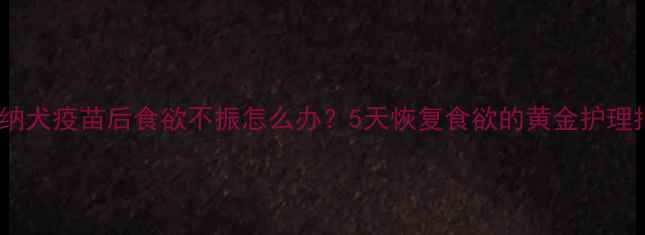 图片 罗威纳犬疫苗后食欲不振怎么办？5天恢复食欲的黄金护理指南2