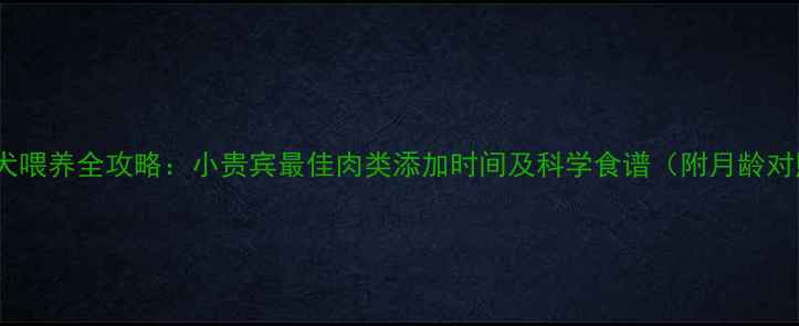 图片 贵宾幼犬喂养全攻略：小贵宾最佳肉类添加时间及科学食谱（附月龄对照表）2