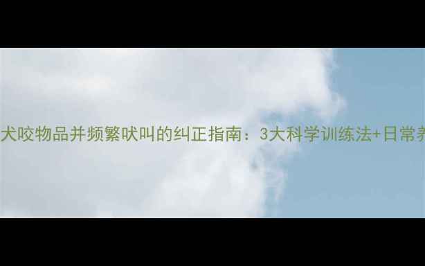 图片 边境牧羊犬咬物品并频繁吠叫的纠正指南：3大科学训练法+日常养护要点2