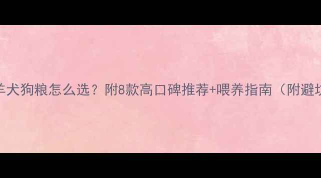 图片 边境牧羊犬狗粮怎么选？附8款高口碑推荐+喂养指南（附避坑清单）