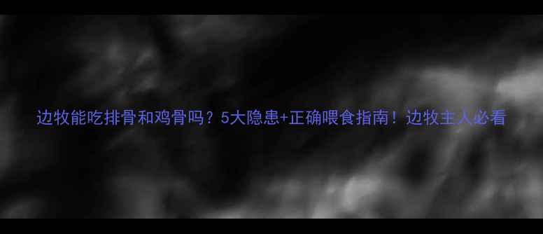 图片 边牧能吃排骨和鸡骨吗？5大隐患+正确喂食指南！边牧主人必看