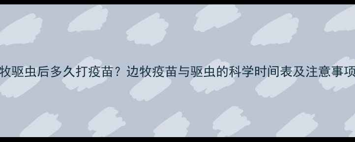 图片 边牧驱虫后多久打疫苗？边牧疫苗与驱虫的科学时间表及注意事项全