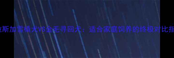 图片 阿拉斯加雪橇犬VS金毛寻回犬：适合家庭饲养的终极对比指南2
