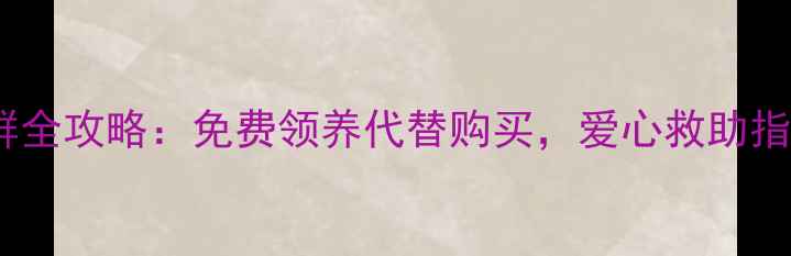 图片 青岛宠物领养群全攻略：免费领养代替购买，爱心救助指南与避坑指南2