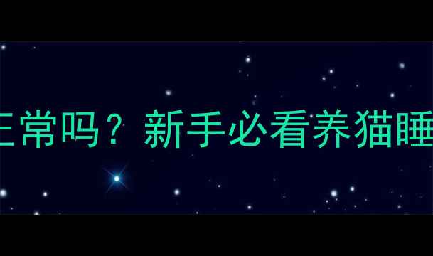 图片 🐱两个月大猫咪总睡觉正常吗？新手必看养猫睡眠指南（附护理要点）1