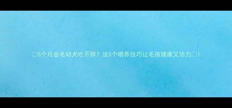 图片 🐾5个月金毛幼犬吃不胖？这5个喂养技巧让毛孩健康又活力🐾1
