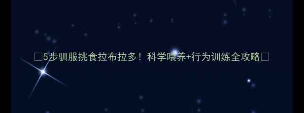 图片 🐾5步驯服挑食拉布拉多！科学喂养+行为训练全攻略🐾