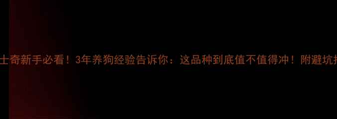 图片 🐾哈士奇新手必看！3年养狗经验告诉你：这品种到底值不值得冲！附避坑指南2