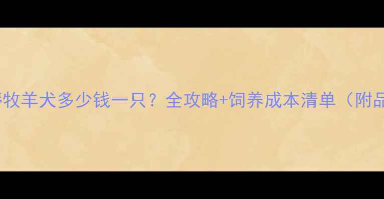 图片 🐾喜乐蒂牧羊犬多少钱一只？全攻略+饲养成本清单（附品种）🐾2