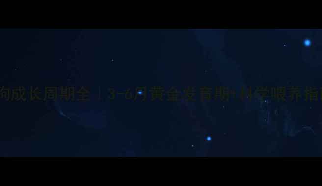 图片 🐾土狗成长周期全｜3-6月黄金发育期+科学喂养指南📈2