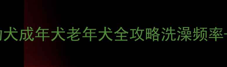 图片 🐾小狗洗澡时间表｜幼犬成年犬老年犬全攻略洗澡频率+避雷指南+正确步骤✨