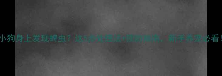 图片 🐾小狗身上发现蜱虫？这5步处理法+预防指南，新手养宠必看！1