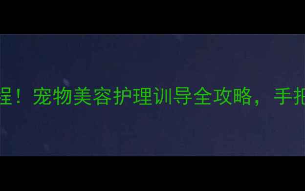 图片 🐾山东宠物学校最新课程！宠物美容护理训导全攻略，手把手教你成为高薪宠咖💯