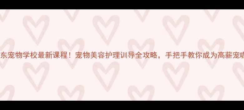 图片 🐾山东宠物学校最新课程！宠物美容护理训导全攻略，手把手教你成为高薪宠咖💯2