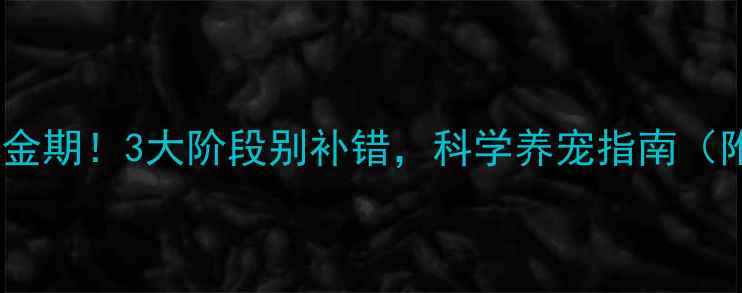 图片 🐾幼犬补钙黄金期！3大阶段别补错，科学养宠指南（附产品测评）2