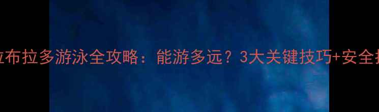 图片 🐾拉布拉多游泳全攻略：能游多远？3大关键技巧+安全指南