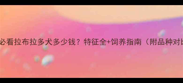 图片 🐾新手必看拉布拉多犬多少钱？特征全+饲养指南（附品种对比表）1