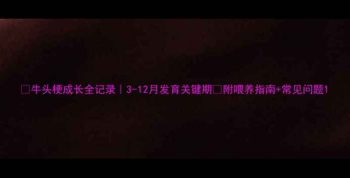 图片 🐾牛头梗成长全记录｜3-12月发育关键期📆附喂养指南+常见问题1