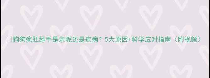 图片 🐾狗狗疯狂舔手是亲昵还是疾病？5大原因+科学应对指南（附视频）