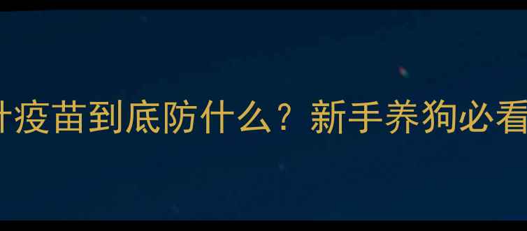 图片 🐾狗狗第一针疫苗到底防什么？新手养狗必看超全指南！2