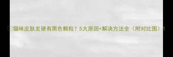 图片 🐾猫咪皮肤发硬有黑色颗粒？5大原因+解决方法全（附对比图）1