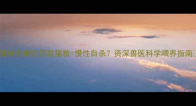 图片 🐾猫咪长期吃同款猫粮=慢性自杀？资深兽医科学喂养指南🐾1