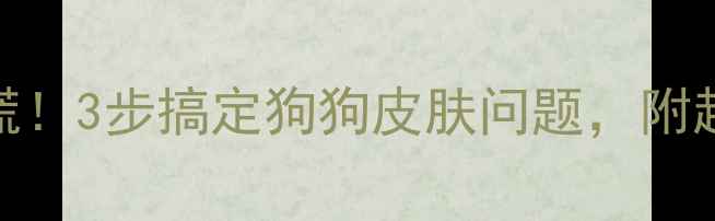 图片 🐾起螨虫了别慌！3步搞定狗狗皮肤问题，附超全护理指南🌟