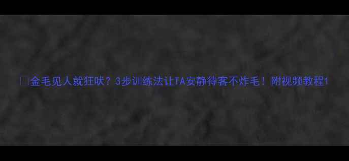 图片 🐾金毛见人就狂吠？3步训练法让TA安静待客不炸毛！附视频教程1