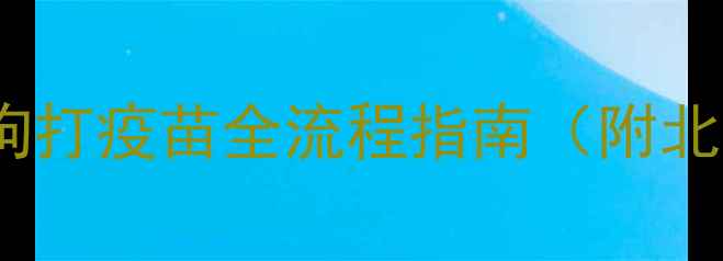 图片 🐾铲屎官必看！大狗打疫苗全流程指南（附北京宠物医院推荐）1